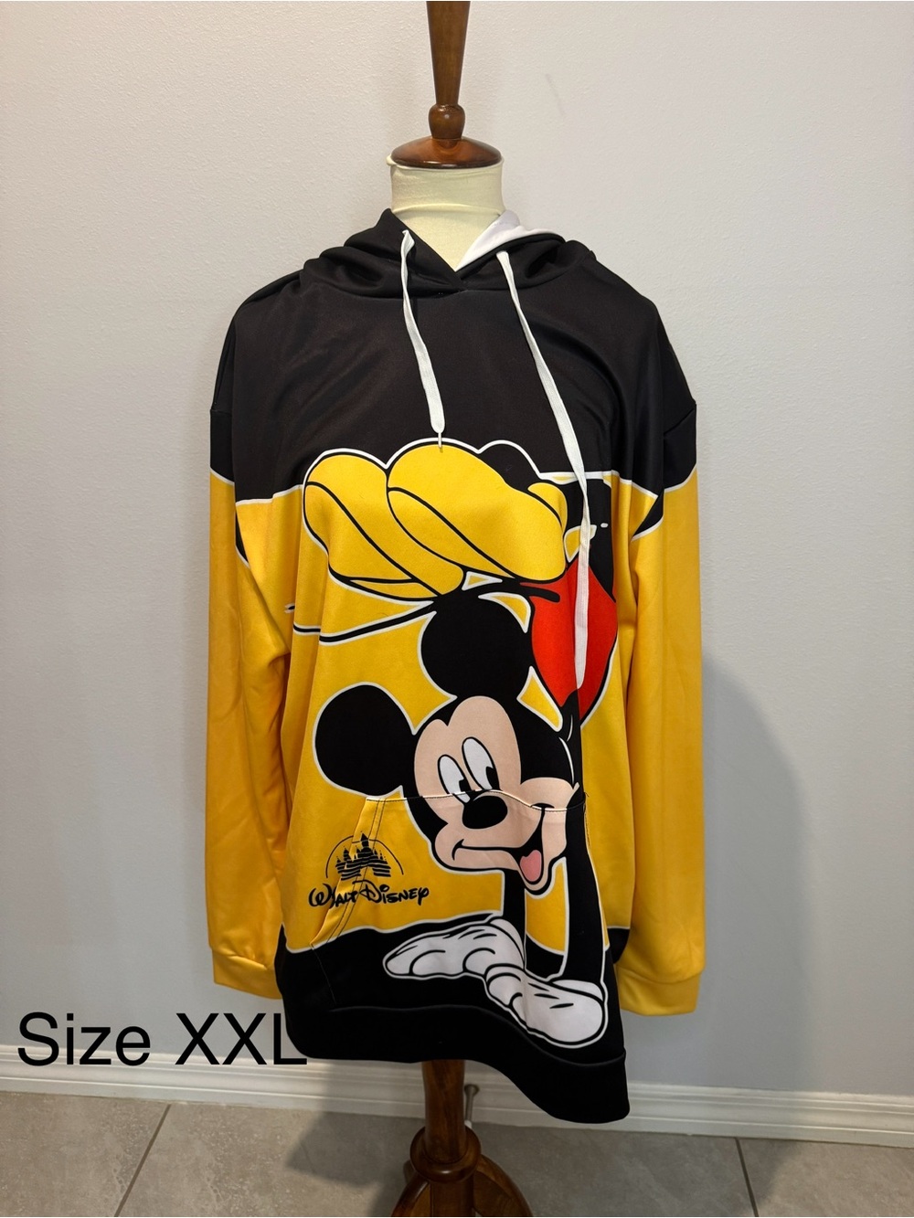 Walt Disney Mickey Mouse Yellow & Black Pullover Hoodie
